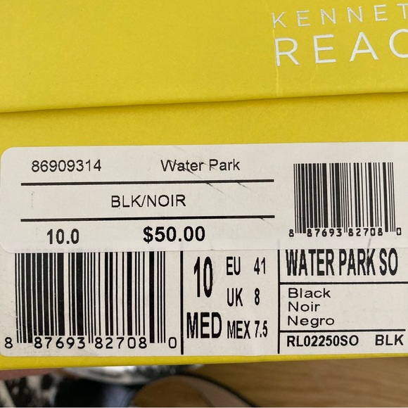 Kenneth Cole Reaction Size 10 Black Water Park Sandals - NWT - Picture 2 of 9